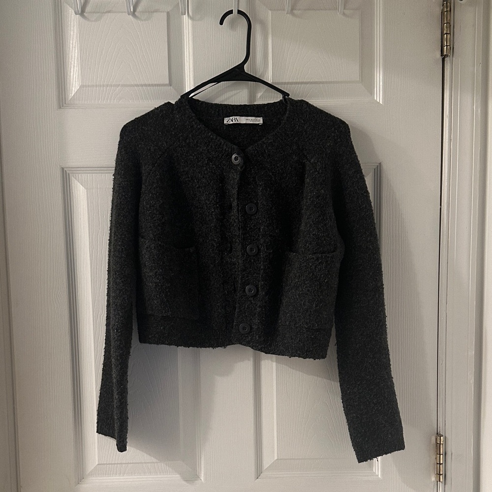 Zara Charcoal Knit Cardigan